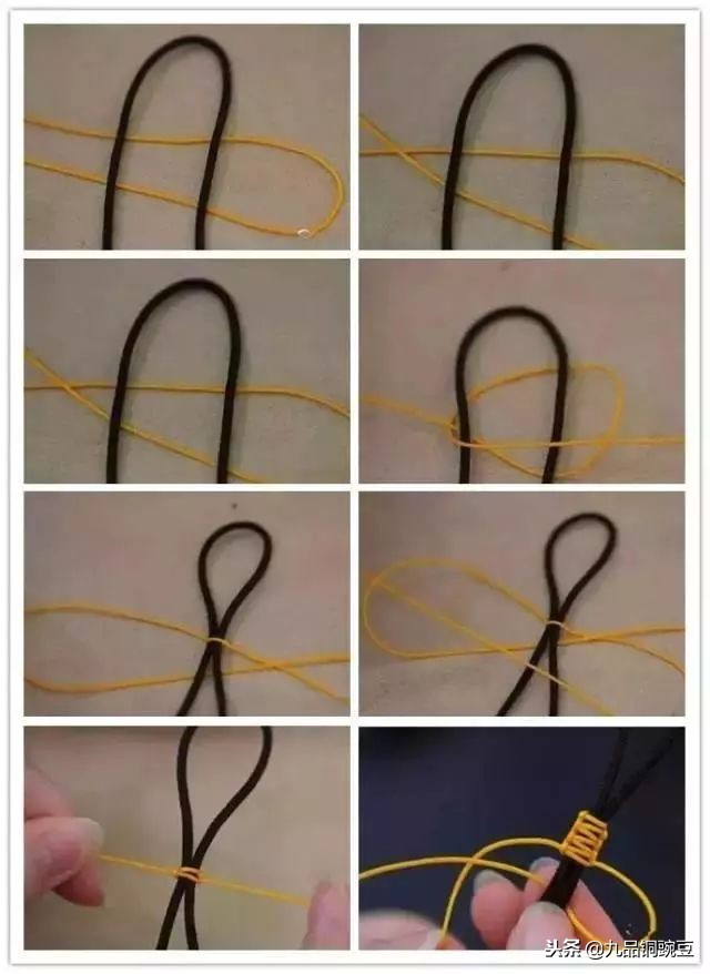 串珠子单绳打结方法慢动作,108颗珠串怎么穿绳打结