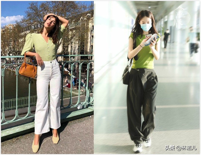 白T恤地位岌岌可危，杨幂林允爱上的马卡龙色T恤，比它更时髦百搭