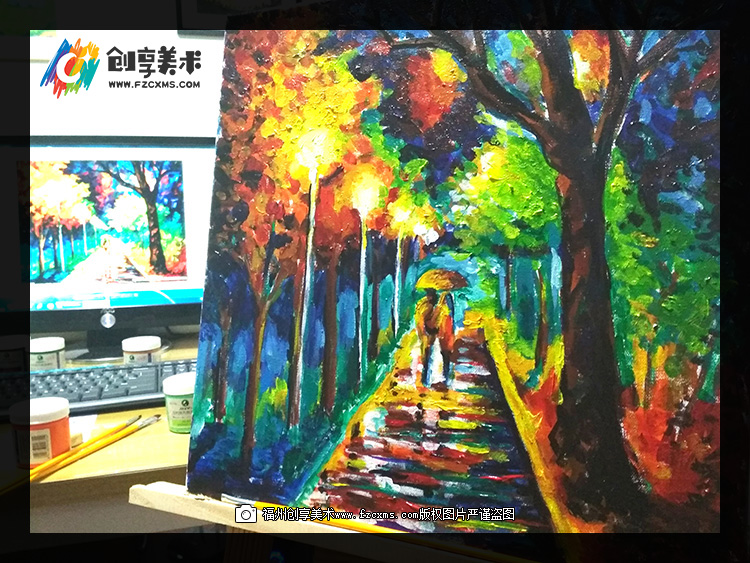 丙烯画教程入门视频风景画,丙烯画教程简单风景椰子树