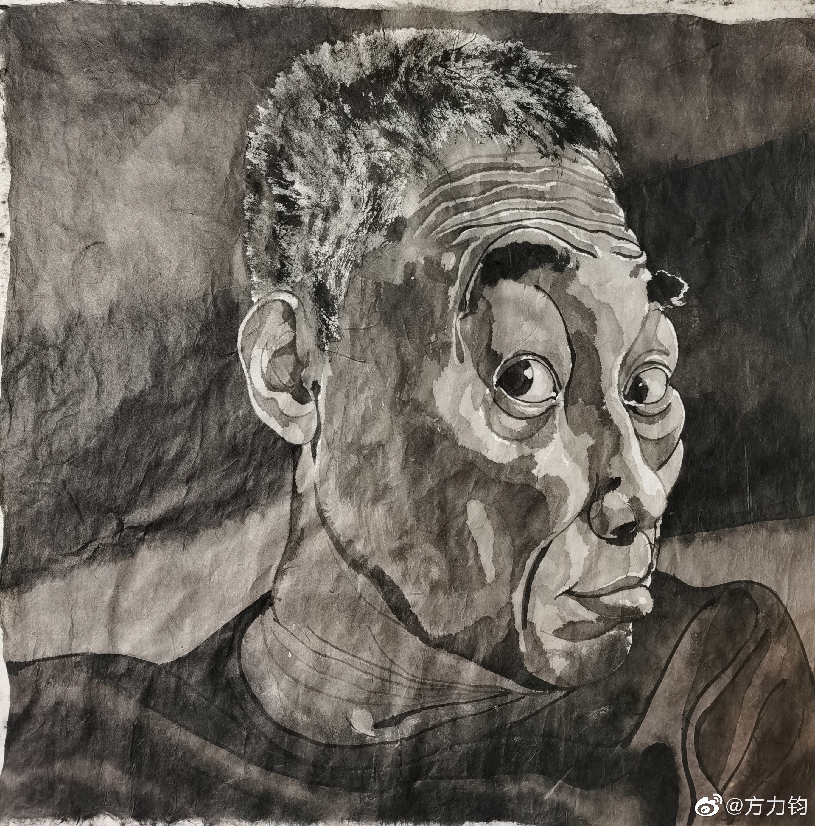 方增先水墨人物画作品欣赏图文,方力钧画自然风景