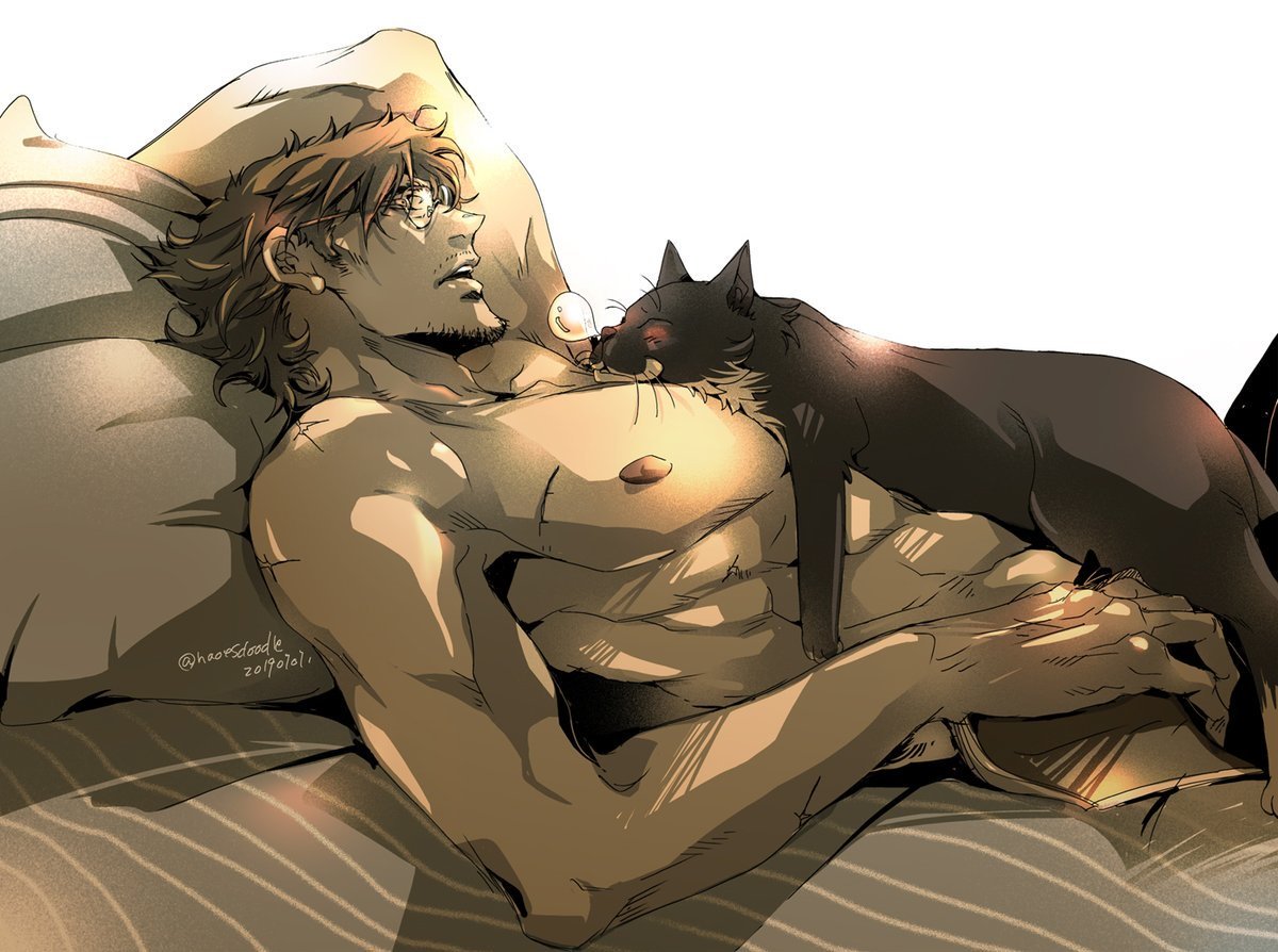 性感大叔不爱美人、爱猫咪，胡渣与香烟增添魅力，大叔控看过来