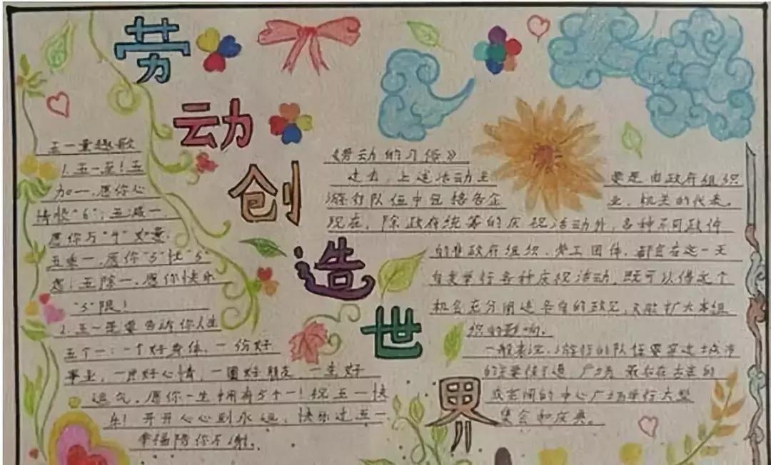 五一劳动节手抄报模板打印带文字,五一劳动节手抄报简单又好看打印