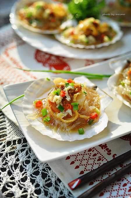 蒜蓉粉丝蒸扇贝砂锅,蒜蓉粉丝蒸扇贝寓意