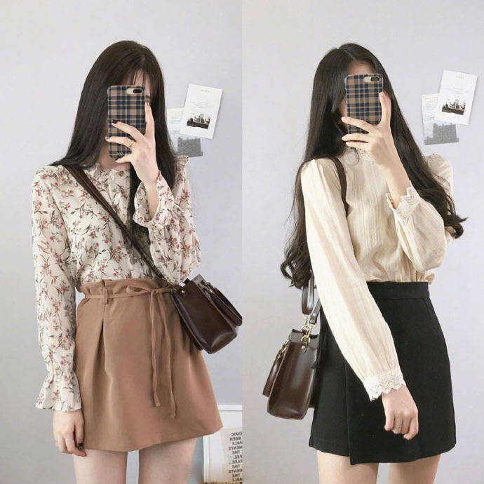 碎花雪纺半身裙配什么上衣好看,雪纺碎花裙半身长裙如何搭配上衣