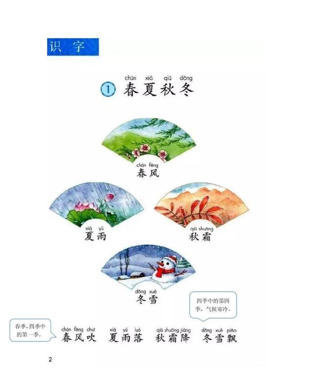 一年级下册语文春夏秋冬微课视频,一年级语文下册春夏秋冬生字笔画