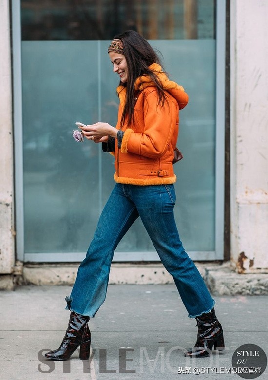 立领复古冬季机车夹克,冬季保暖机车夹克套装时髦搭配