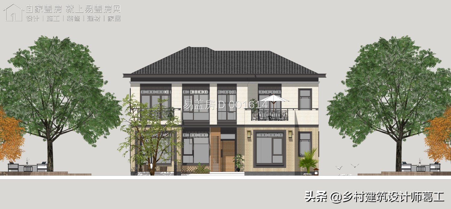 厨房和主屋分开的单层别墅设计,厨房和主屋分离的一层别墅效果图