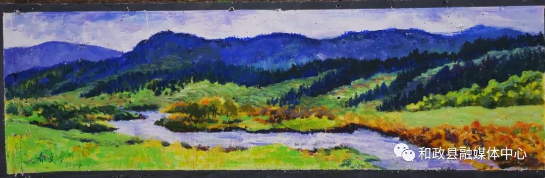 创意乡村手绘文化墙,百米风景墙绘