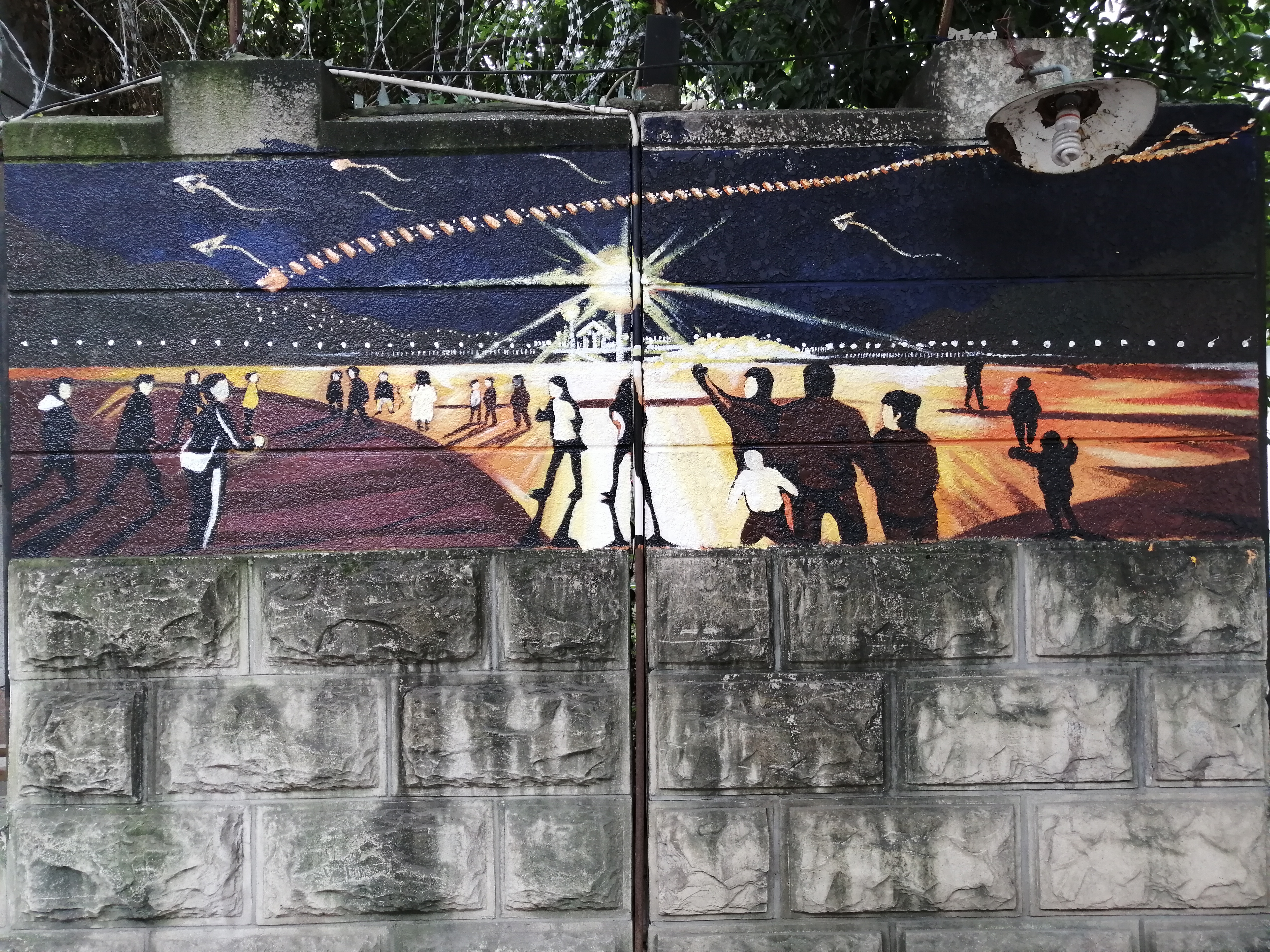 成都景点墙绘,成都城市手绘景观墙