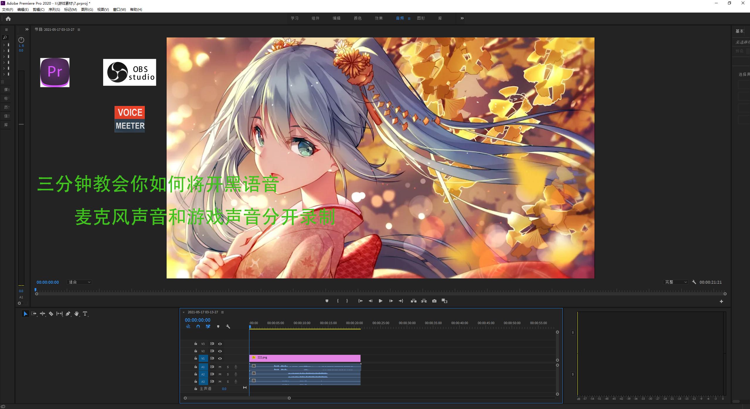 三分钟教会你在没有独立声卡的情况下分音轨录制视频