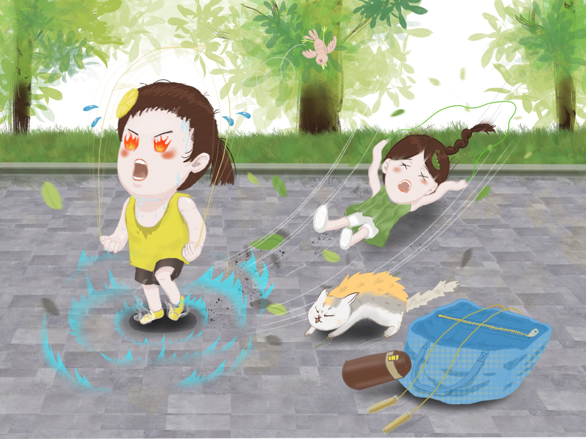 「亲子漫画」萌娃爱运动系列：神奇的跳绳