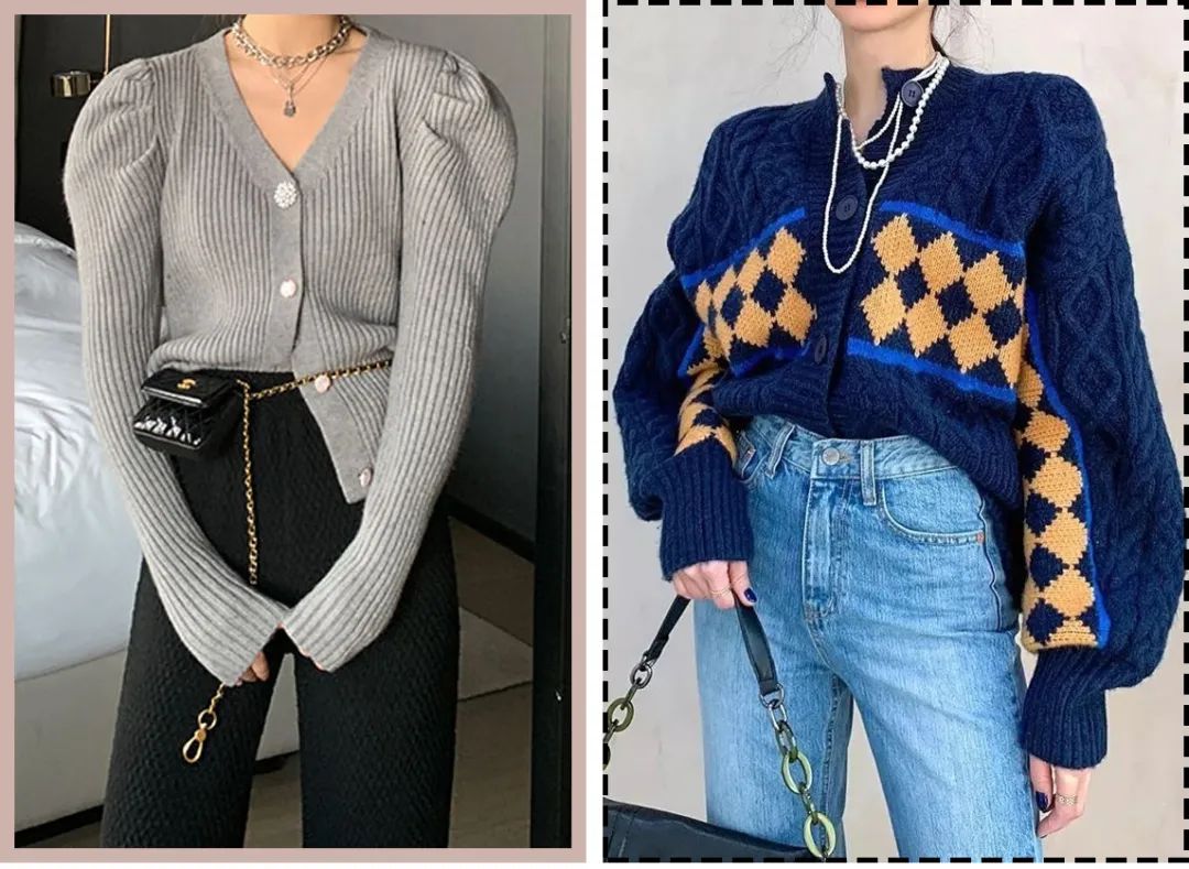 奶奶衫配半裙时髦保暖又有气质,2020早春穿奶奶衫超美