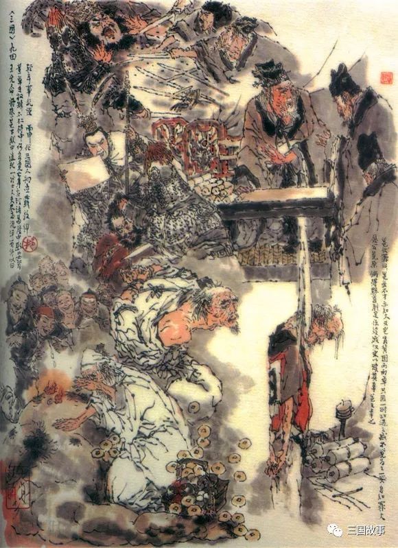 最经典的三国白描画,三国题材水墨画图文