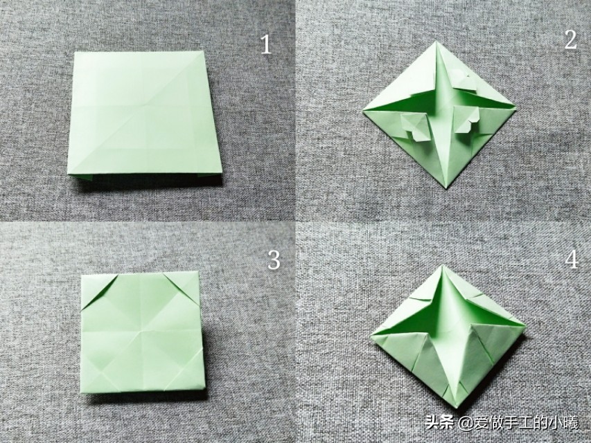 幸运草的盒子折纸教程,装四叶草盒子简单折纸