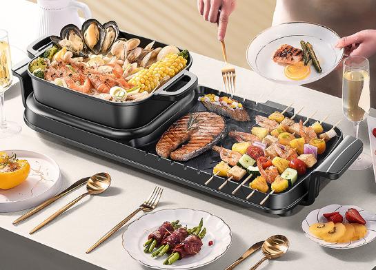 涮烤一体两大一小,涮烤一体锅涮多烤少