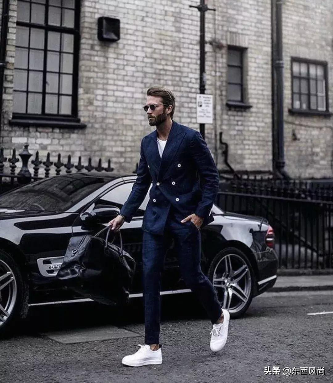 比较时尚比较酷的西装穿搭法,男装穿搭博主型男西装
