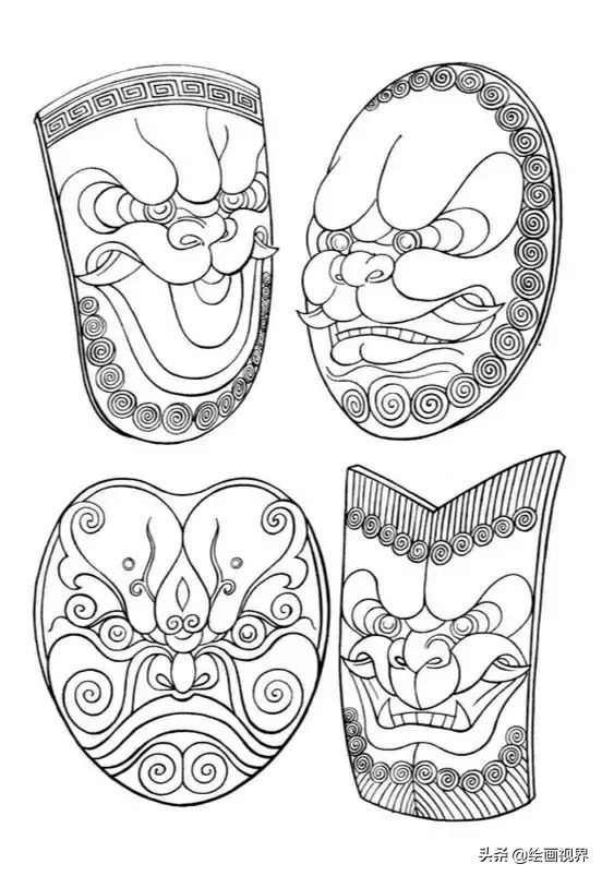 古代武将人物骑马白描图画,古代武将人物画白描图片