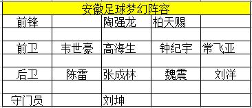 安徽足球职业队名单,安徽省职业足球联赛