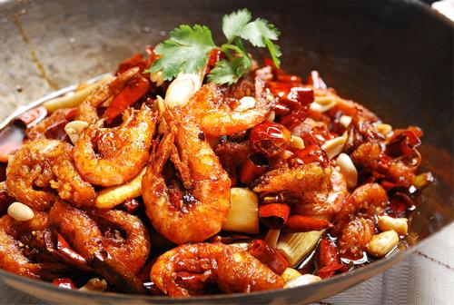 基围虾香辣干锅家常做法,干锅香辣基围虾尾最正宗的做法