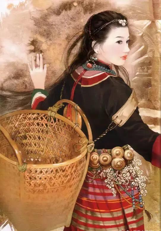 五十六个民族五十六枝花画,五十六个民族人物画高难度