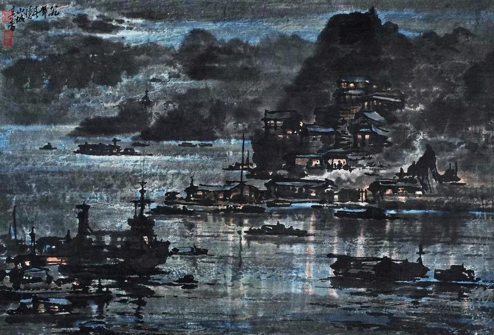 水墨画夜景欣赏,画夜景最好的中国画