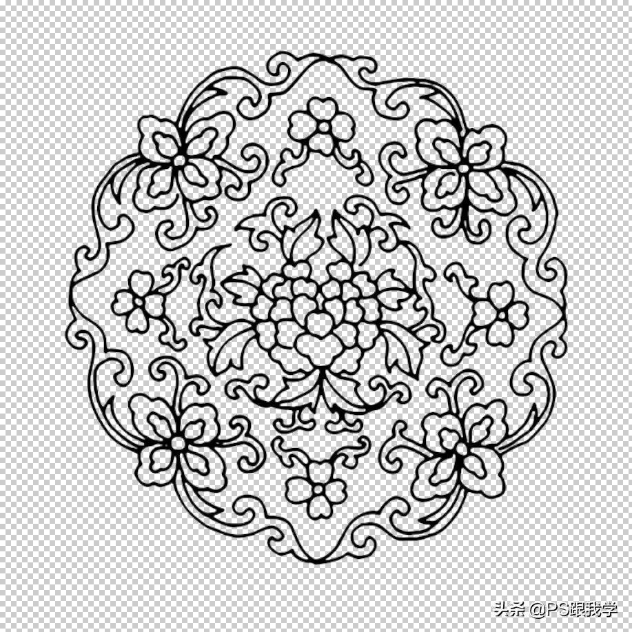 *载下**的彩色纹饰图案像素低，放大不了不用愁，这样跟我做就解决啦