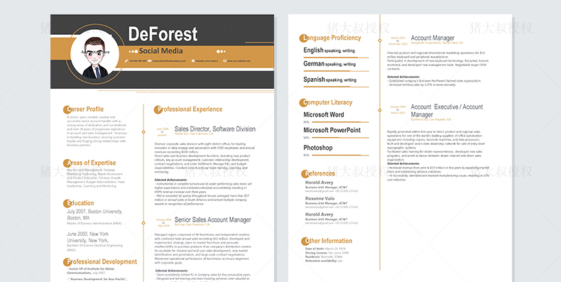 干货精选上百套求职简历模板,可以免费使用各种模板的个人简历