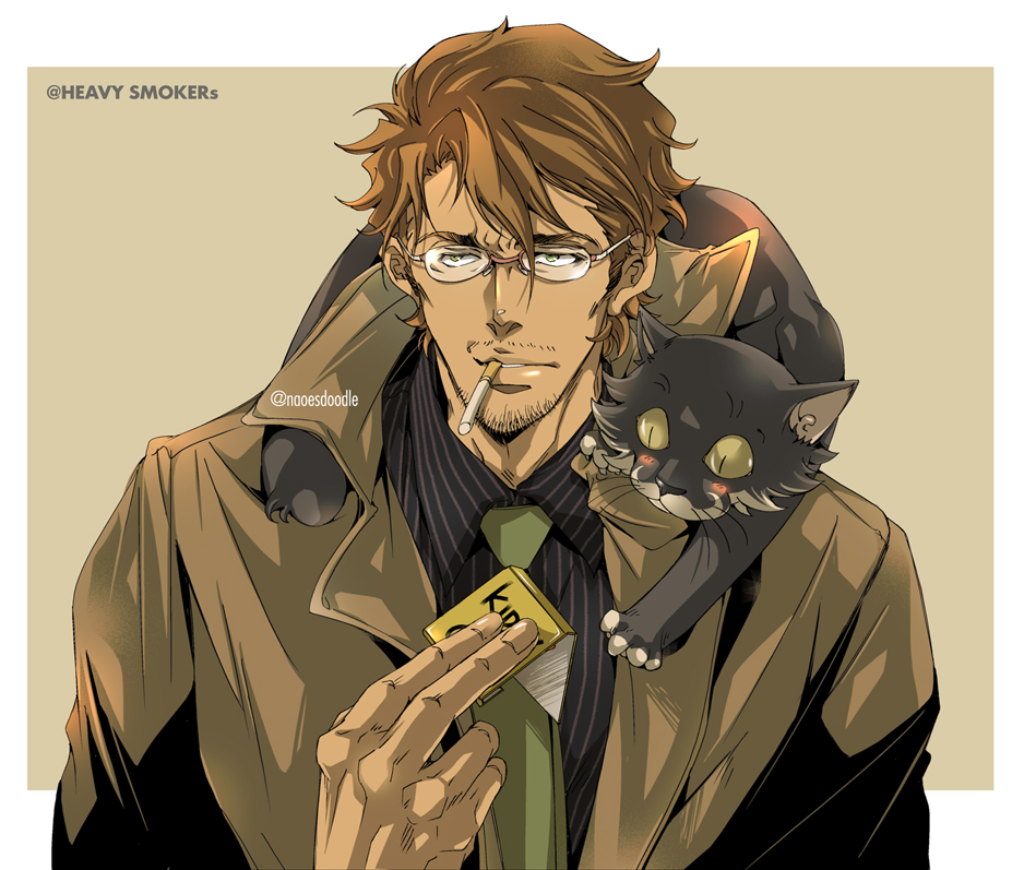 性感大叔不爱美人、爱猫咪，胡渣与香烟增添魅力，大叔控看过来