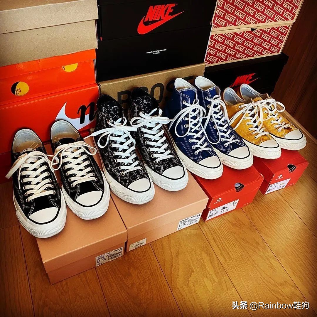 匡威和play联名的蓝色高帮,匡威联名converse羽绒服