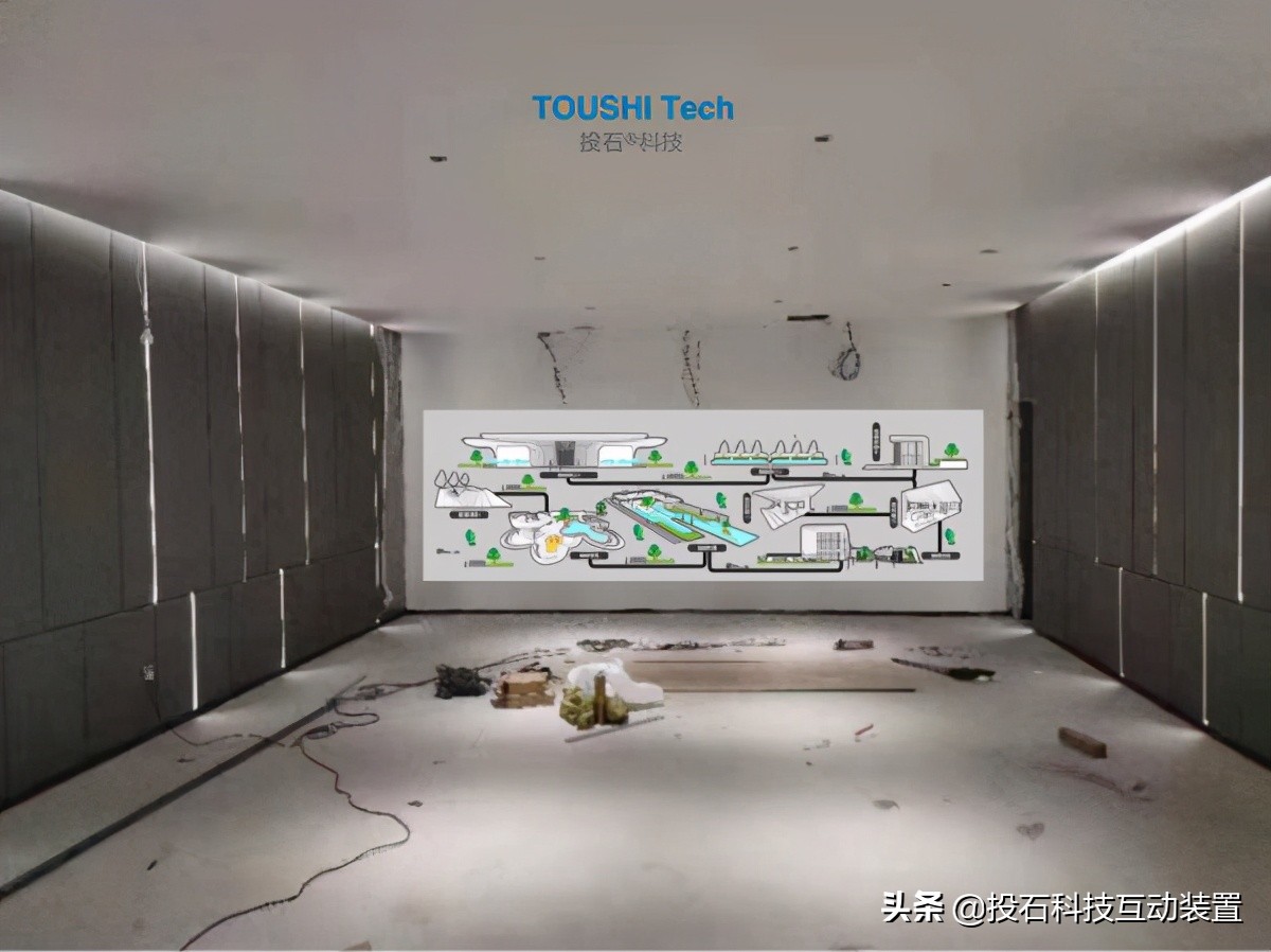 投石科技案例：河北保定尚玉园礼苑园林售楼处互动投影触摸墙