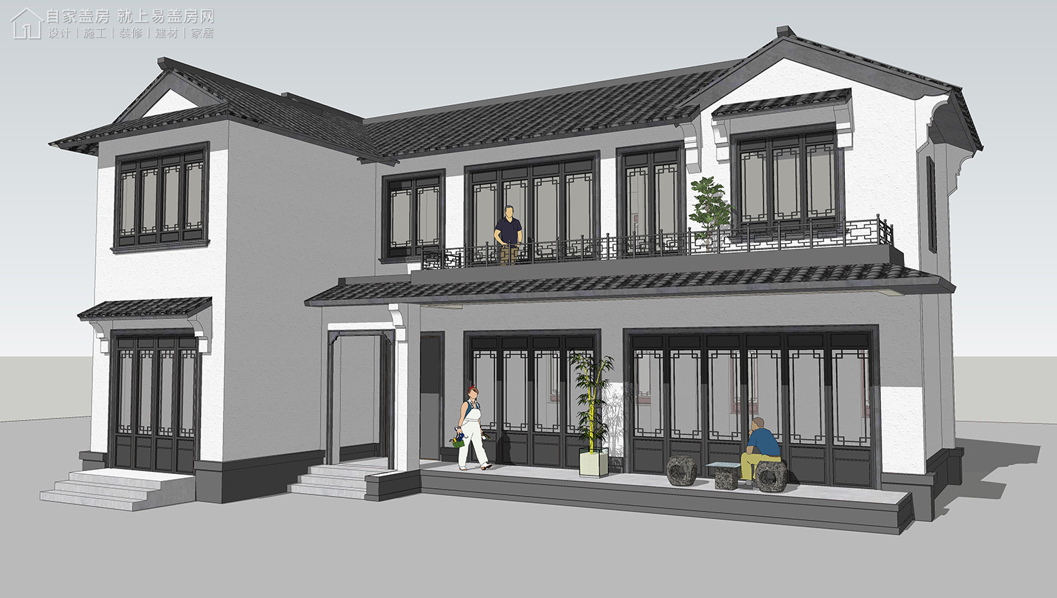 三层新中式别墅全套设计图纸,新中式合院别墅户型图纸