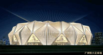 恒大十万人专业足球场图片,恒大十万人球场灯光效果图