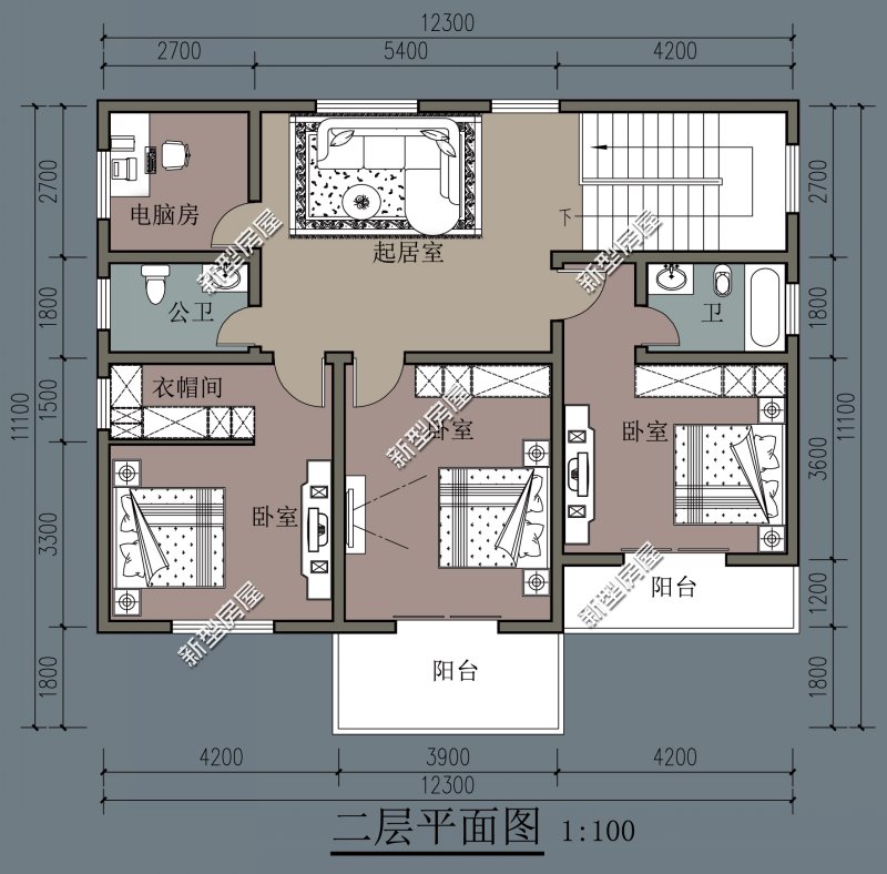 11x10米三层带堂屋自建房设计图纸,农村11x13米带堂屋三层自建房图纸