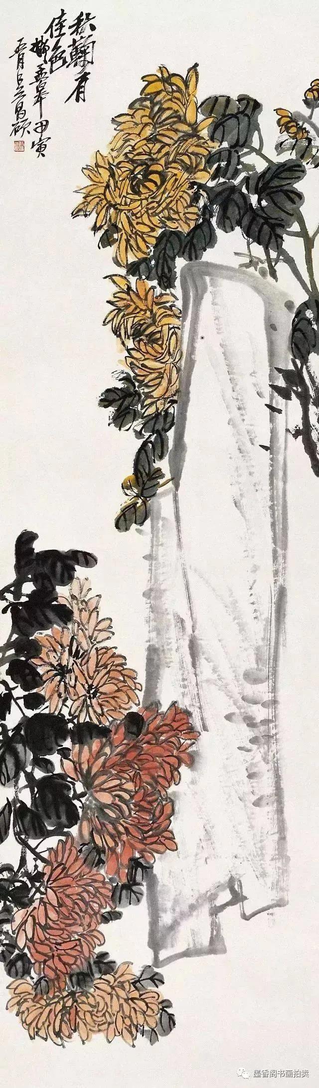 大师吴昌硕精品写意欣赏,吴昌硕写意梅花笔墨酣畅富有情趣