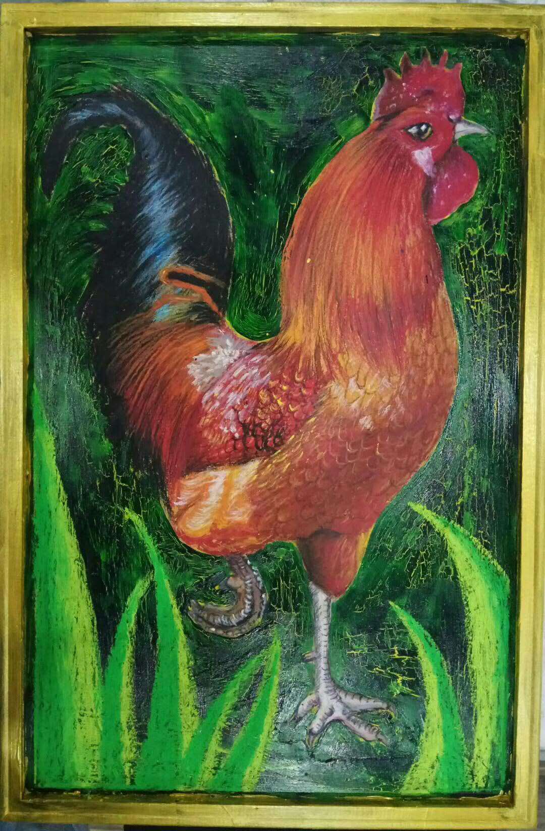 用油画棒画的油画简单,用油画棒画最简单的油画一看就会
