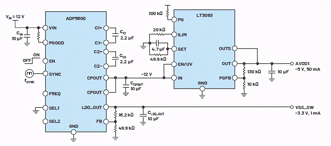 交错式反相电荷泵：实现和结果