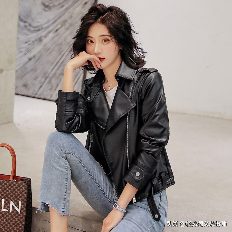 秋冬流行的皮衣外套，搭配简单又帅酷，随便一披，让你魅力挡不住