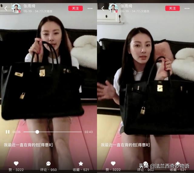 张雨绮推荐爱马仕是什么款,张雨绮推荐包包