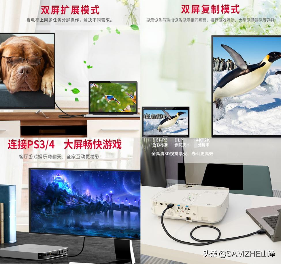 想用一根视频线连接电视、投影、游戏机......可以吗？