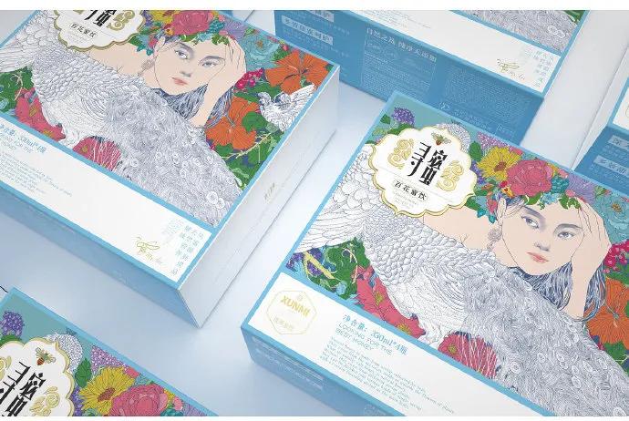 蜂蜜插画包装设计创意,高端蜂蜜产品包装设计