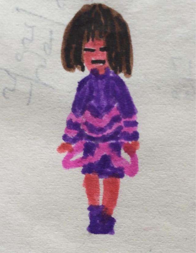 （作者手绘）各AU的Frisk，猜猜是哪些AU的（可能有些画的不好）