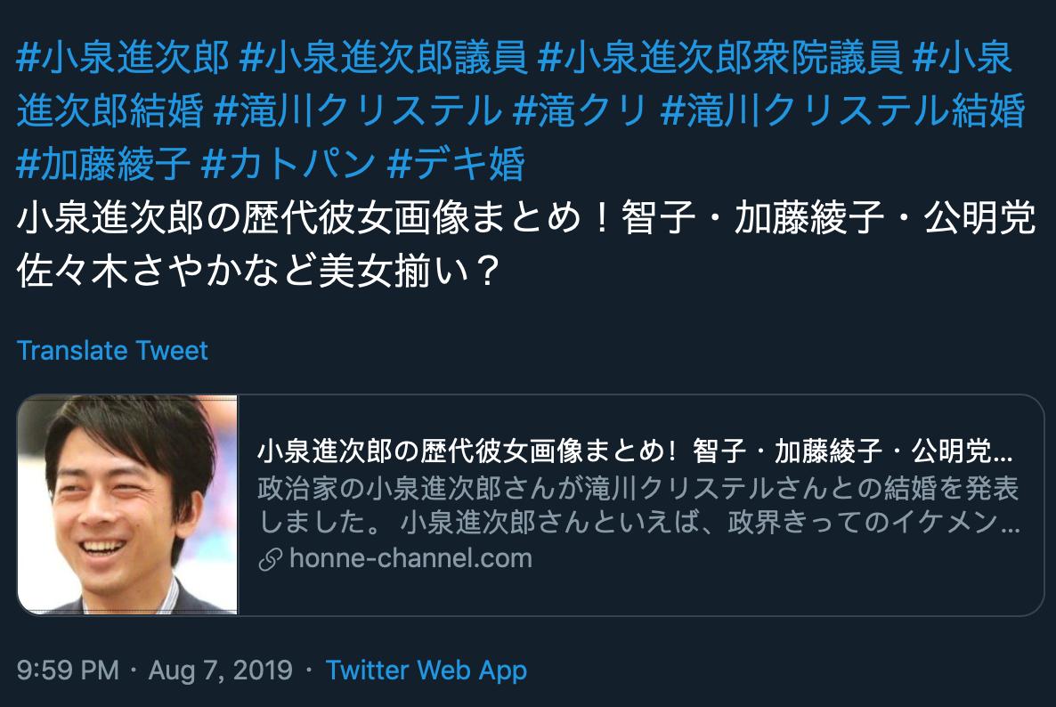 小泉进次郎妻子怀孕,小泉进次郎参选日本首相