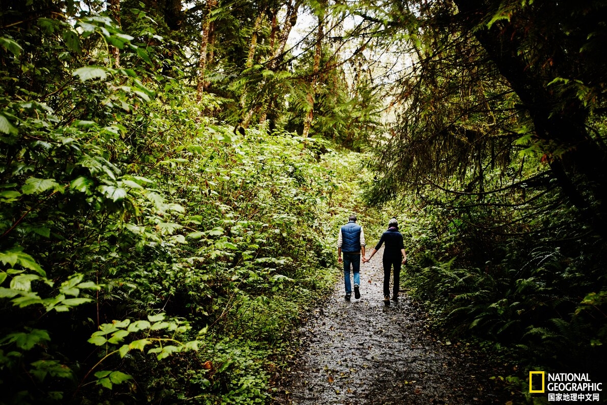徒步旅行斜坡路,泥地越野的感觉