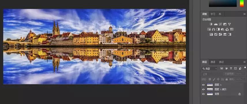 PS教程：“PS学得好，别墅靠大海”合成逼真水中倒影效果