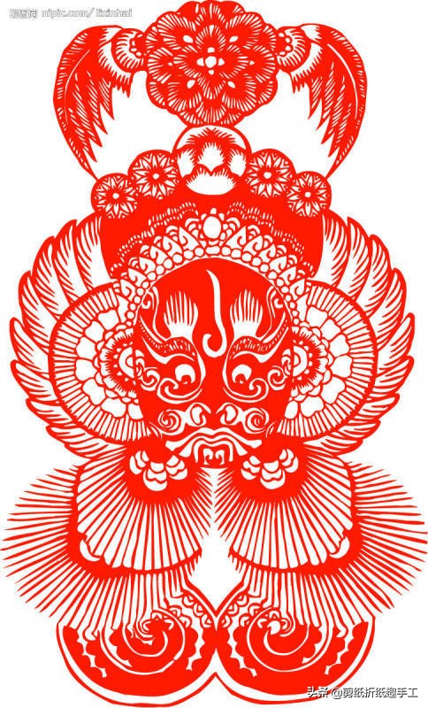 民俗剪纸戏曲脸谱剪纸图案欣赏,花旦脸谱简笔画简单又好看剪纸