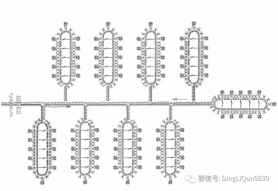 树叶钩针编织大全图解,树枝树叶的编织图解