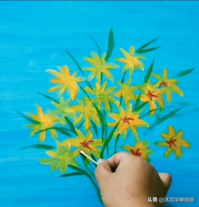 丙烯画教程零基础小黄花,丙烯画入门教程0基础简单小花