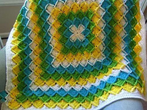 轮胎毛毯编织教程,床上毛毯编织花样大全