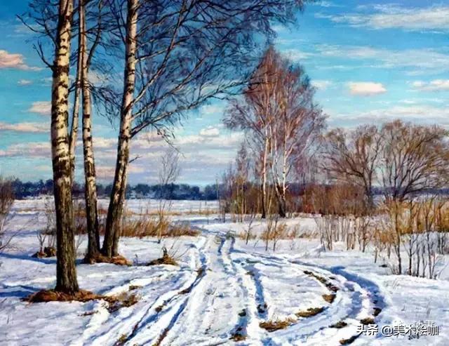 世界十大风景油画俄罗斯,俄罗斯油画大师笔下的雪景画作品