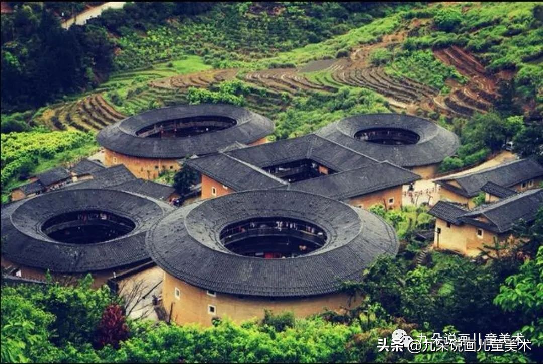 三年级画福建土楼怎么画,福建土楼儿童绘画作品